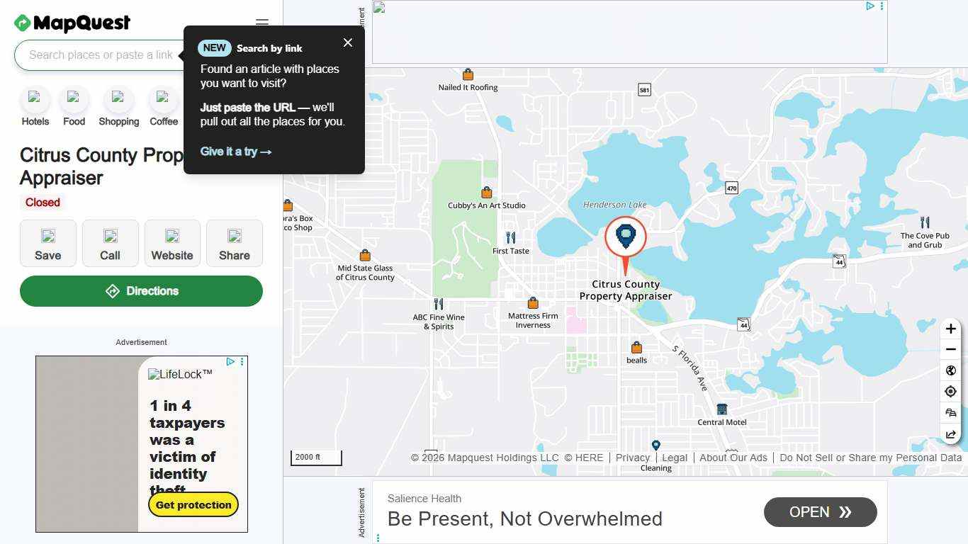 Citrus County Property Appraiser, 210 N Apopka Ave, Inverness, FL 34450, US - MapQuest